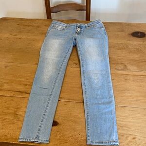 Girls 7 For All Mankind Light Wash Skinny Jeans